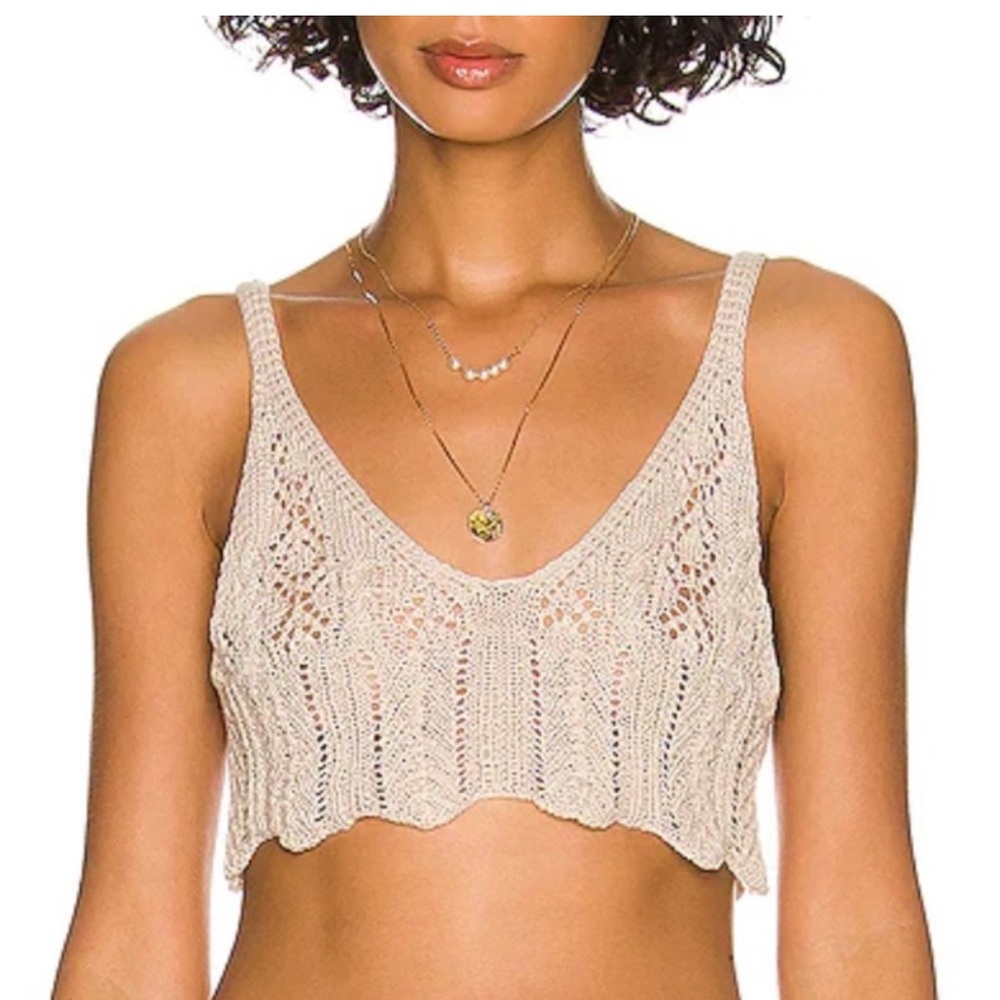NWT! SNDYS Cream Crochet Crop Top